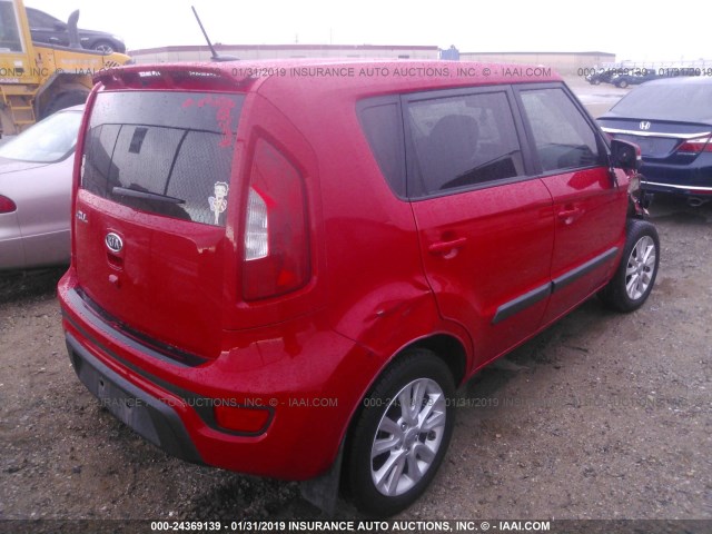 KNDJT2A67C7425902 - 2012 KIA SOUL +/!/SPORT RED photo 4