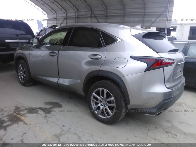 JTJYARBZ8G2026079 - 2016 LEXUS NX 200T/BASE/F SPORT SILVER photo 3