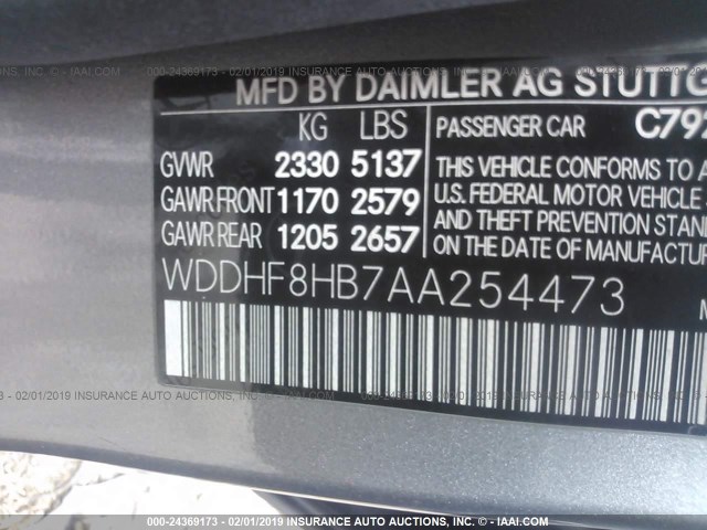 WDDHF8HB7AA254473 - 2010 MERCEDES-BENZ E 350 4MATIC GRAY photo 9