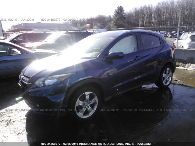 3CZRU6H78GM715335 - 2016 HONDA HR-V EXL BLUE photo 2