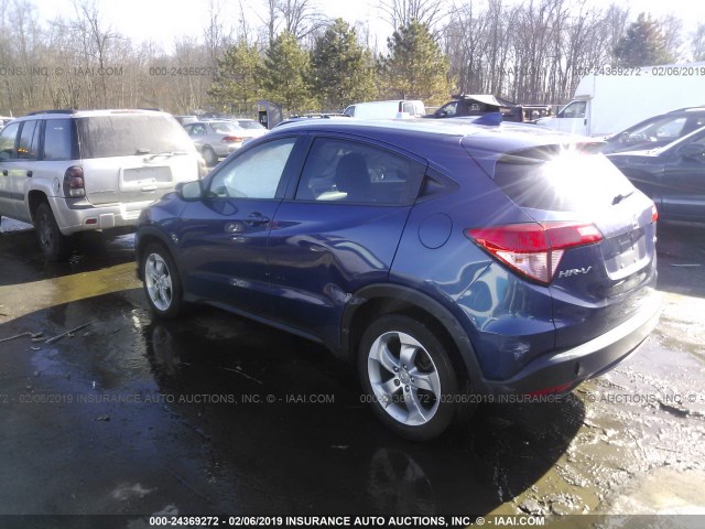 3CZRU6H78GM715335 - 2016 HONDA HR-V EXL BLUE photo 3