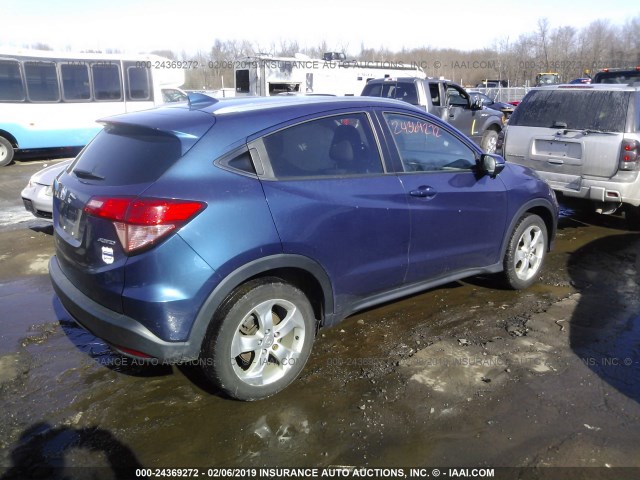 3CZRU6H78GM715335 - 2016 HONDA HR-V EXL BLUE photo 4