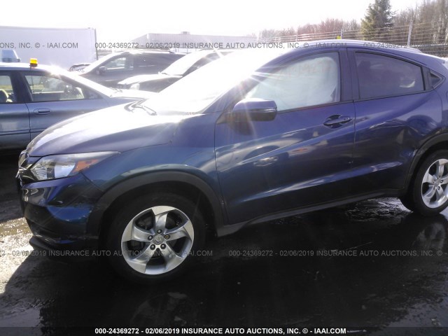 3CZRU6H78GM715335 - 2016 HONDA HR-V EXL BLUE photo 6