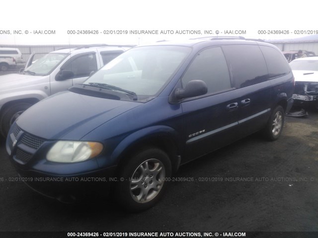 2B8GP44301R320993 - 2001 DODGE GRAND CARAVAN SPORT BLUE photo 2