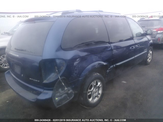 2B8GP44301R320993 - 2001 DODGE GRAND CARAVAN SPORT BLUE photo 4