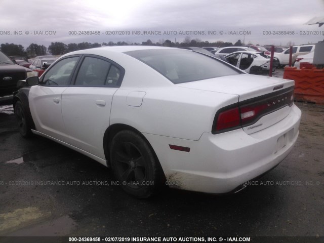 2C3CDXBG2EH266177 - 2014 DODGE CHARGER SE WHITE photo 3