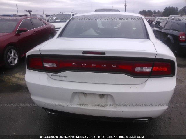 2C3CDXBG2EH266177 - 2014 DODGE CHARGER SE WHITE photo 6