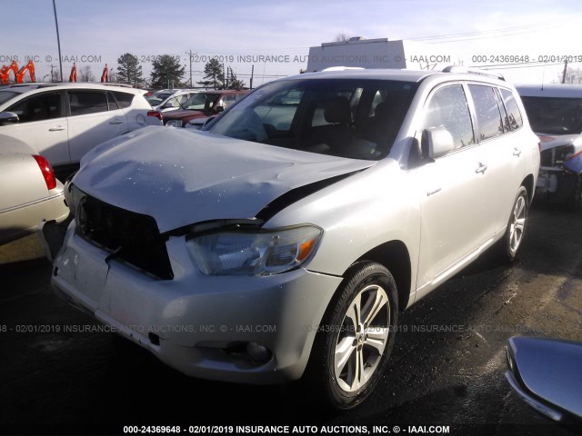 JTEDS42A182066514 - 2008 TOYOTA HIGHLANDER LIMITED WHITE photo 2