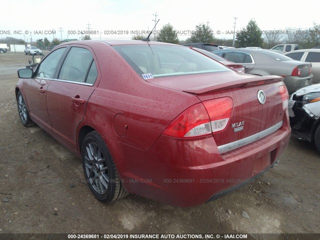 3MEHM0JA4AR602950 - 2010 MERCURY MILAN PREMIER RED photo 3