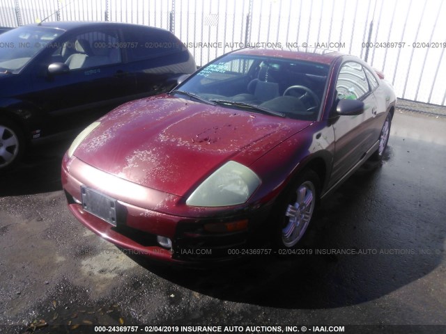 4A3AC84H72E072763 - 2002 MITSUBISHI ECLIPSE GT RED photo 2