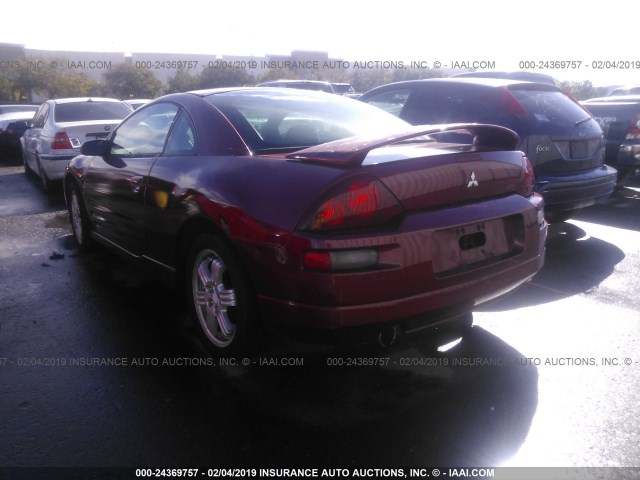 4A3AC84H72E072763 - 2002 MITSUBISHI ECLIPSE GT RED photo 3