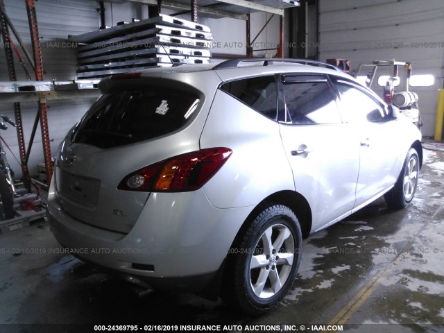 JN8AZ18U49W015090 - 2009 NISSAN MURANO S/SL SILVER photo 4