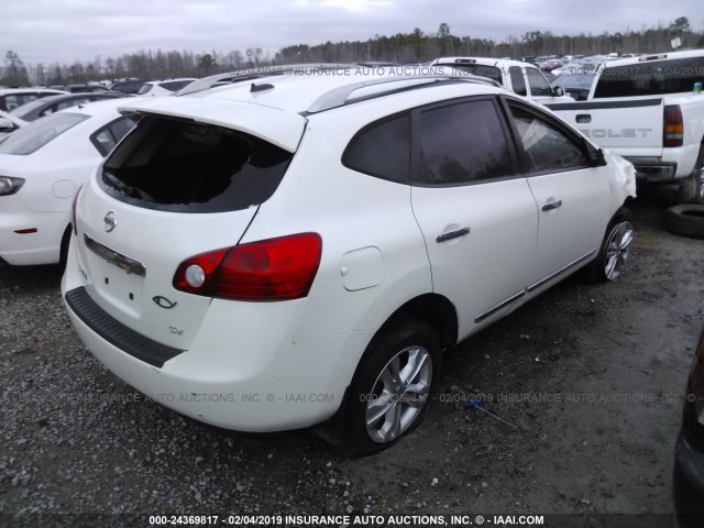 JN8AS5MT9DW018553 - 2013 NISSAN ROGUE S/SV WHITE photo 4