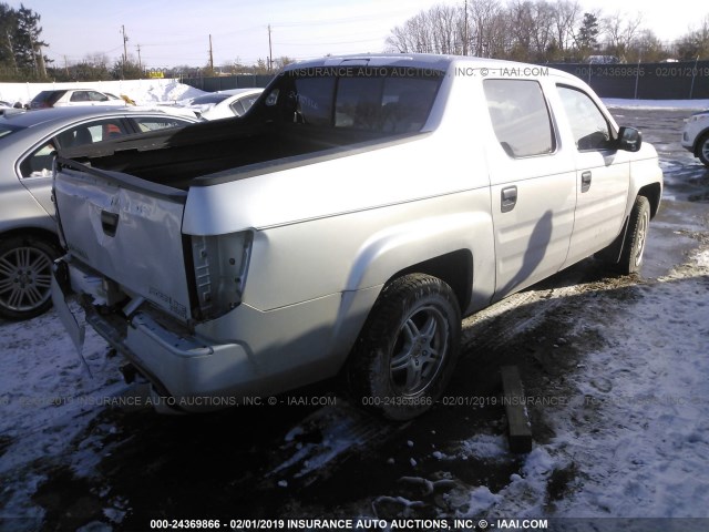 2HJYK162X6H573256 - 2006 HONDA RIDGELINE RT SILVER photo 4