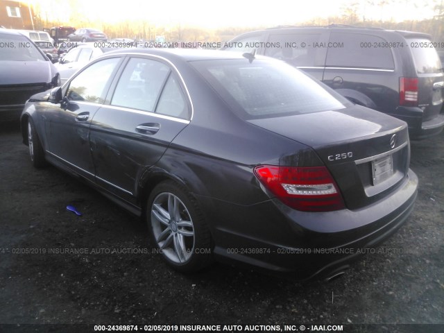 WDDGF4HB7ER320726 - 2014 MERCEDES-BENZ C 250 BLACK photo 3