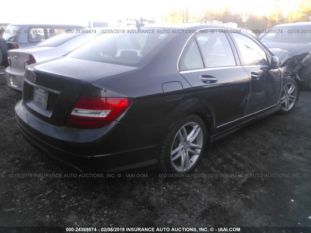 WDDGF4HB7ER320726 - 2014 MERCEDES-BENZ C 250 BLACK photo 4