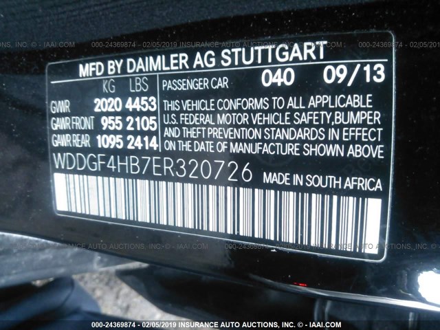 WDDGF4HB7ER320726 - 2014 MERCEDES-BENZ C 250 BLACK photo 9