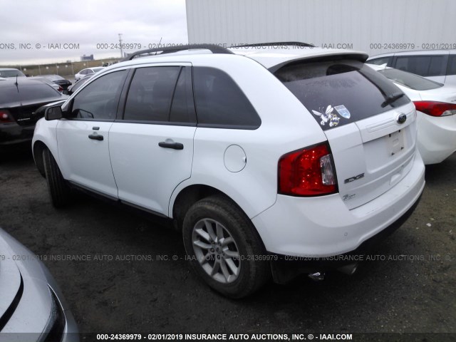 2FMDK3GC7EBA17330 - 2014 FORD EDGE SE WHITE photo 3