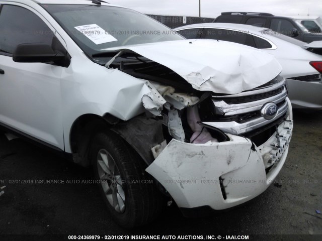 2FMDK3GC7EBA17330 - 2014 FORD EDGE SE WHITE photo 6