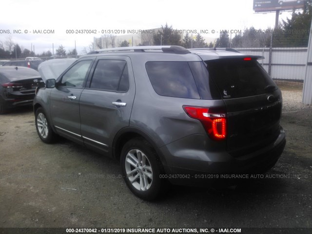 1FM5K7D83EGB95157 - 2014 FORD EXPLORER XLT GRAY photo 3