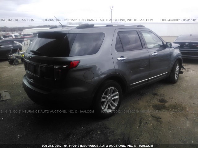 1FM5K7D83EGB95157 - 2014 FORD EXPLORER XLT GRAY photo 4