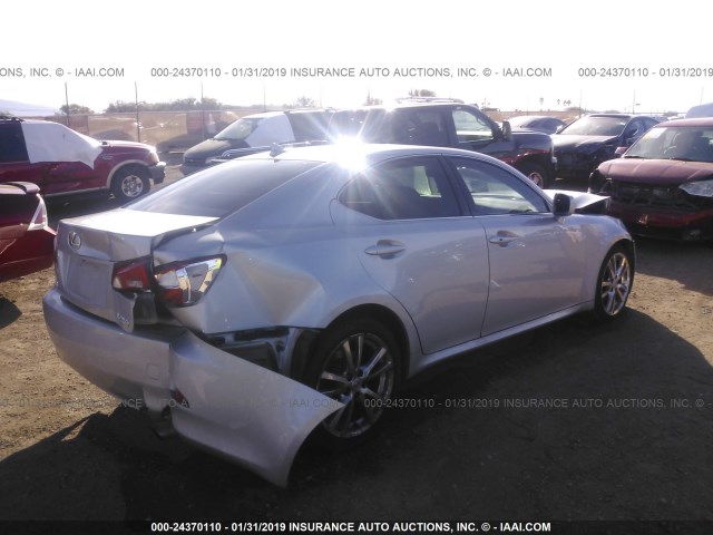 JTHBK262685053984 - 2008 LEXUS IS 250 SILVER photo 4