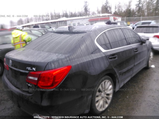 JH4KC1F98FC001690 - 2015 ACURA RLX ADVANCE BLACK photo 4
