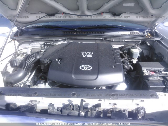 5TEJU62N08Z590751 - 2008 TOYOTA TACOMA DOUBLE CAB PRERUNNER SILVER photo 10