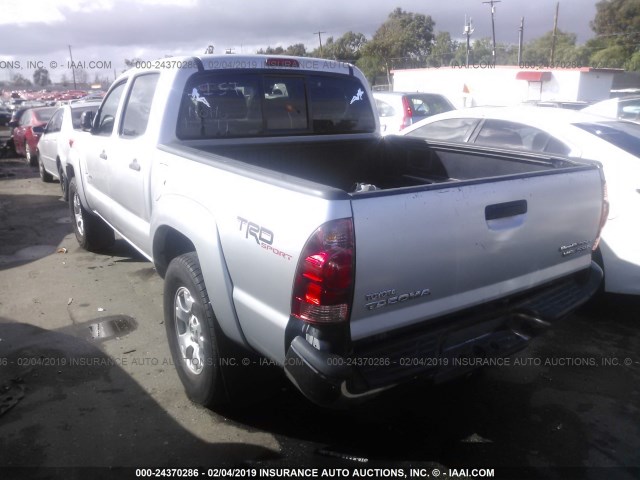 5TEJU62N08Z590751 - 2008 TOYOTA TACOMA DOUBLE CAB PRERUNNER SILVER photo 3