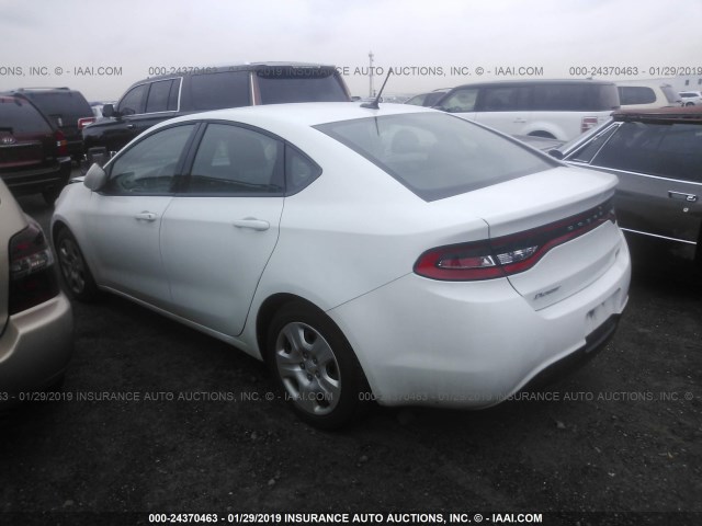 1C3CDFAA6FD390264 - 2015 DODGE DART SE WHITE photo 3