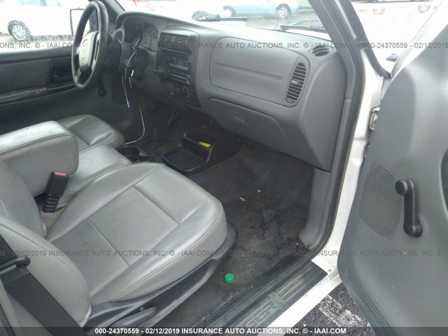 1FTYR10D59PA14353 - 2009 FORD RANGER WHITE photo 5