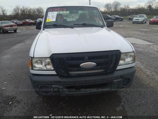 1FTYR10D59PA14353 - 2009 FORD RANGER WHITE photo 6