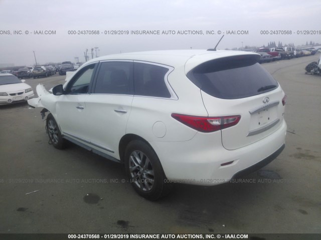 5N1AL0MN9DC330804 - 2013 INFINITI JX35 WHITE photo 3