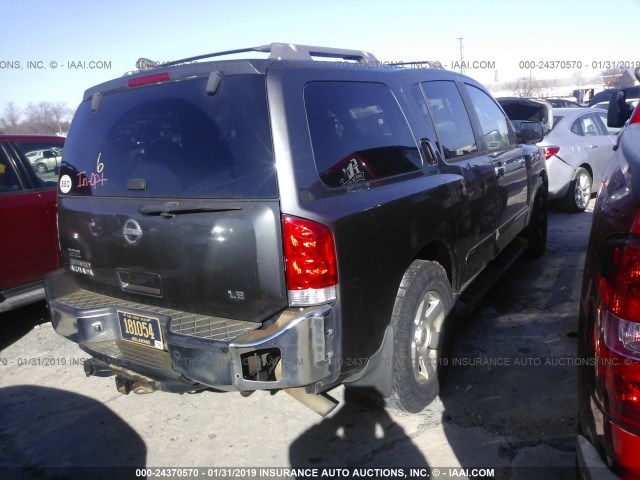 5N1AA08B54N732197 - 2004 NISSAN ARMADA SE/LE GRAY photo 4