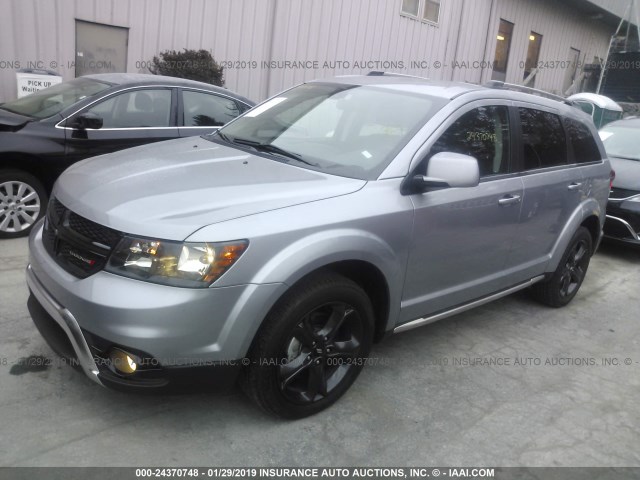 3C4PDDGG9JT371224 - 2018 DODGE JOURNEY CROSSROAD GRAY photo 2