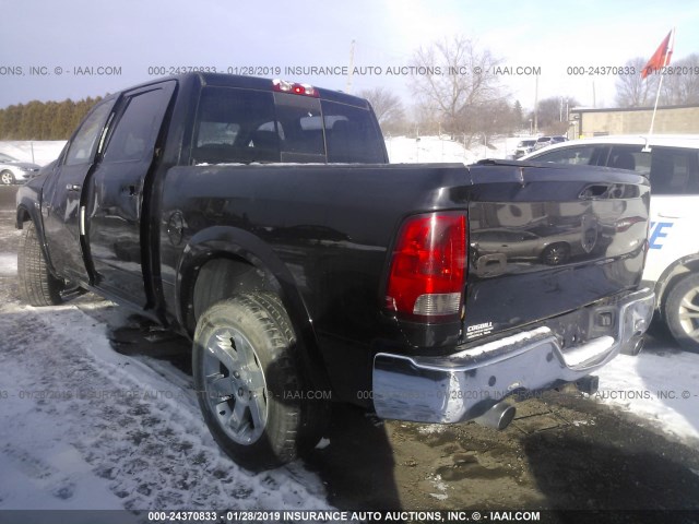 1C6RD7PT8CS327413 - 2012 DODGE RAM 1500 LONGHORN BLACK photo 3