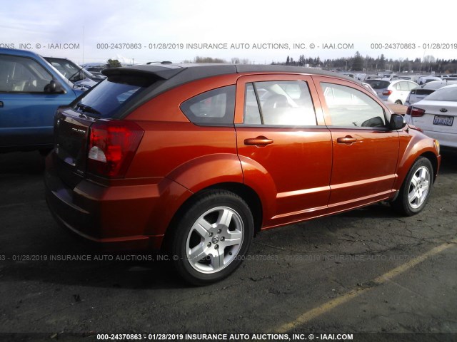 1B3HB48A49D202039 - 2009 DODGE CALIBER SXT ORANGE photo 4