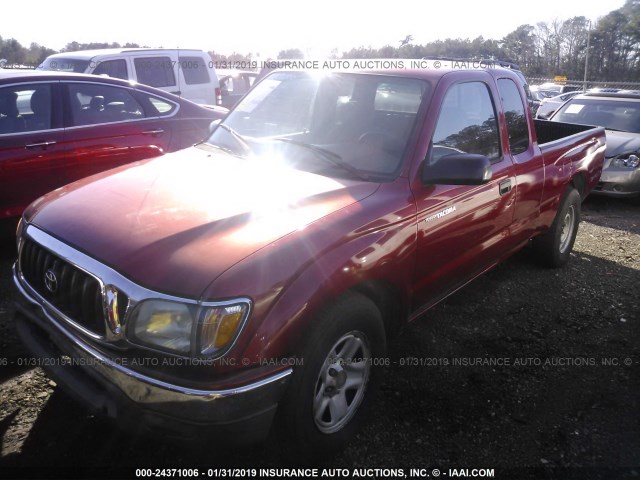 5TEVL52NO1Z787150 - 2001 TOYOTA TACOMA XTRACAB RED photo 2