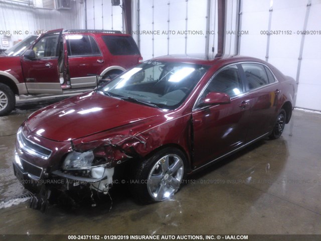 1G1ZD5EB6AF110464 - 2010 CHEVROLET MALIBU 2LT MAROON photo 2