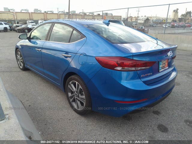 5NPD84LF8HH070541 - 2017 HYUNDAI ELANTRA SE/VALUE/LIMITED BLUE photo 3