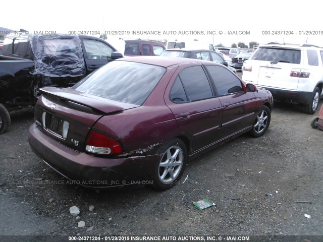 3N1BB51A71L002116 - 2001 NISSAN SENTRA SE RED photo 4