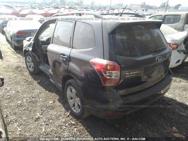 JF2SJAHC0FH470860 - 2015 SUBARU FORESTER 2.5I LIMITED GRAY photo 3