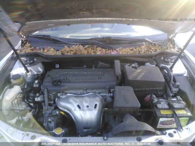 4T4BE46KX8R018571 - 2008 TOYOTA CAMRY CE/LE/XLE/SE SILVER photo 10
