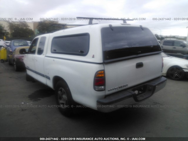 5TBRN34172S284958 - 2002 TOYOTA TUNDRA ACCESS CAB SR5 WHITE photo 3