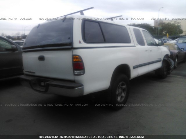 5TBRN34172S284958 - 2002 TOYOTA TUNDRA ACCESS CAB SR5 WHITE photo 4