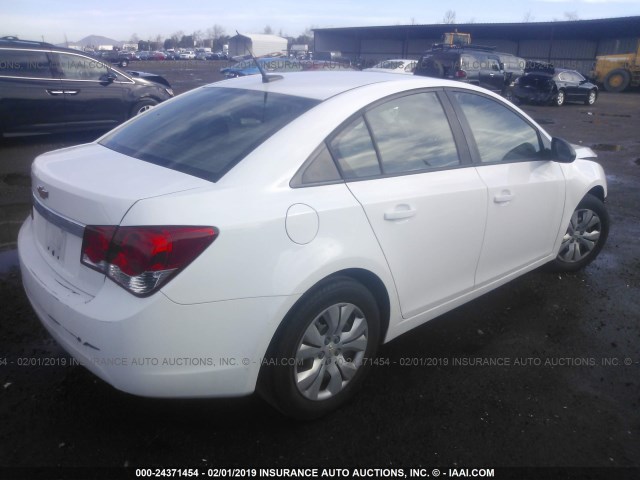 1G1PA5SG1E7113403 - 2014 CHEVROLET CRUZE LS WHITE photo 4