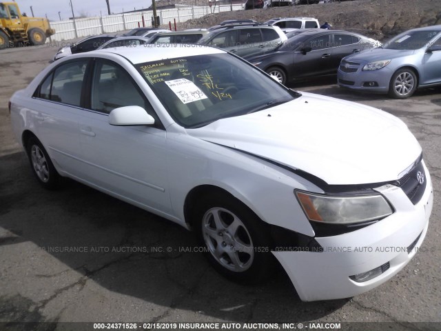 5NPEU46F46H126385 - 2006 HYUNDAI SONATA GLS/LX WHITE photo 1