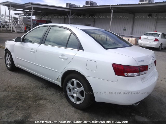 5NPEU46F46H126385 - 2006 HYUNDAI SONATA GLS/LX WHITE photo 3