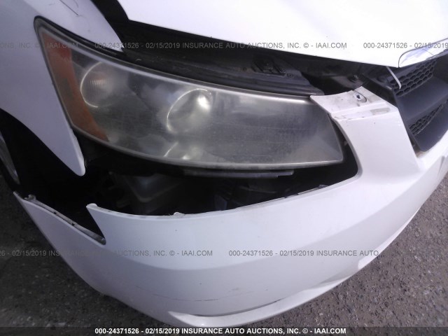 5NPEU46F46H126385 - 2006 HYUNDAI SONATA GLS/LX WHITE photo 6