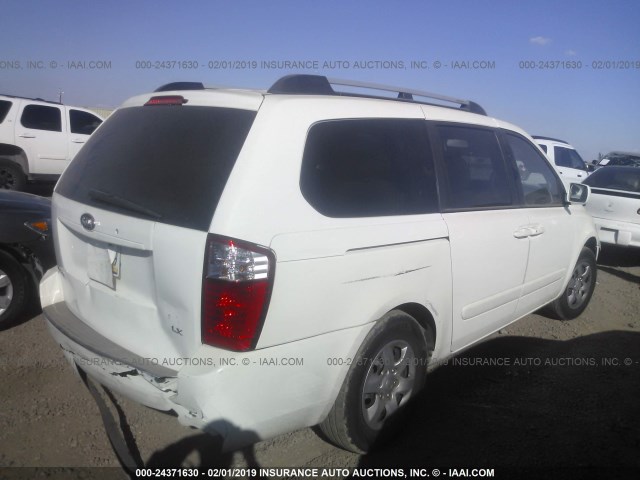 KNDMB233X66089921 - 2006 KIA SEDONA EX/LX WHITE photo 4